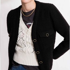 SUNCOO Dina Tweed Jacket Blazer Size XS